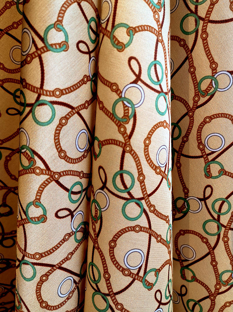 Preppy 22 Tissu Soie Coton Tissu ImprimÉ Motif Chaines Pic11