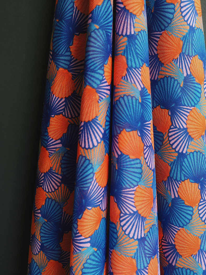 Sheila 22 Tissu Soie Coton ImprimÉ Tissu À Motif Pic2