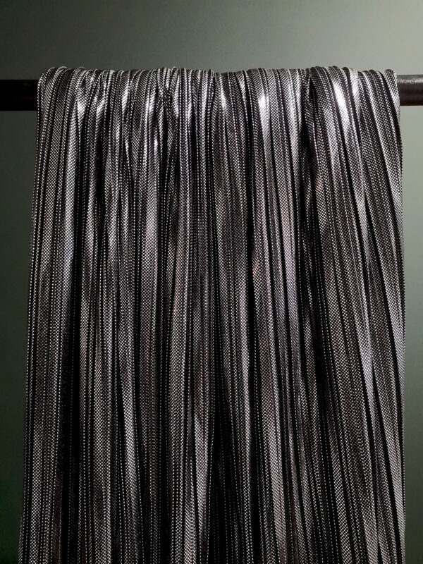 Tissu plissé noir et argent - Angy