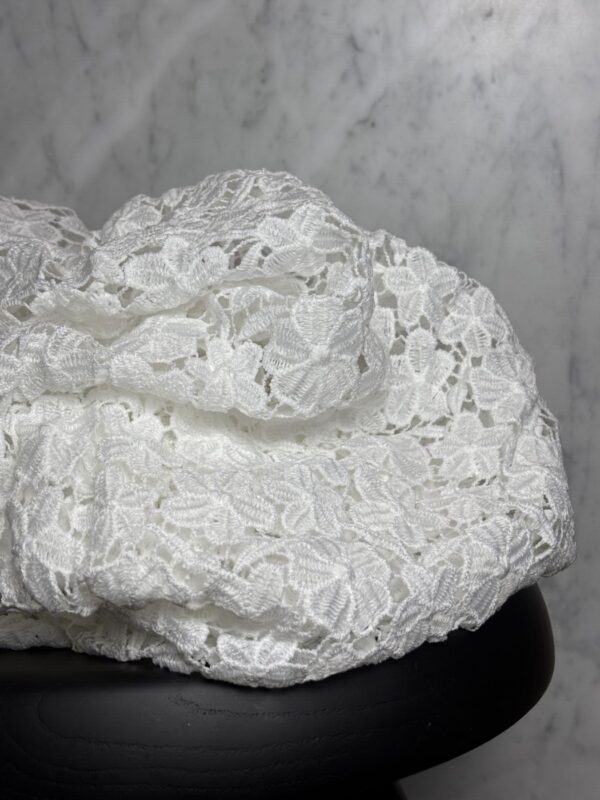 Tissu dentelle guipure festonné blanc - Lisana