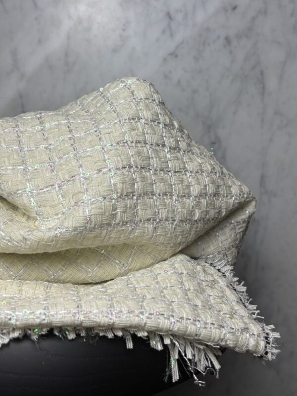 Tissu tweed off white - Dahlia