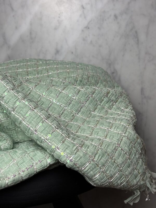 Tissu tweed vert - Dahlia