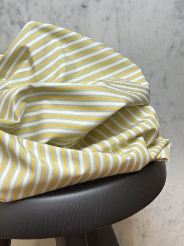 Tissu coton rayures - jaune/écru/gris - Francesca