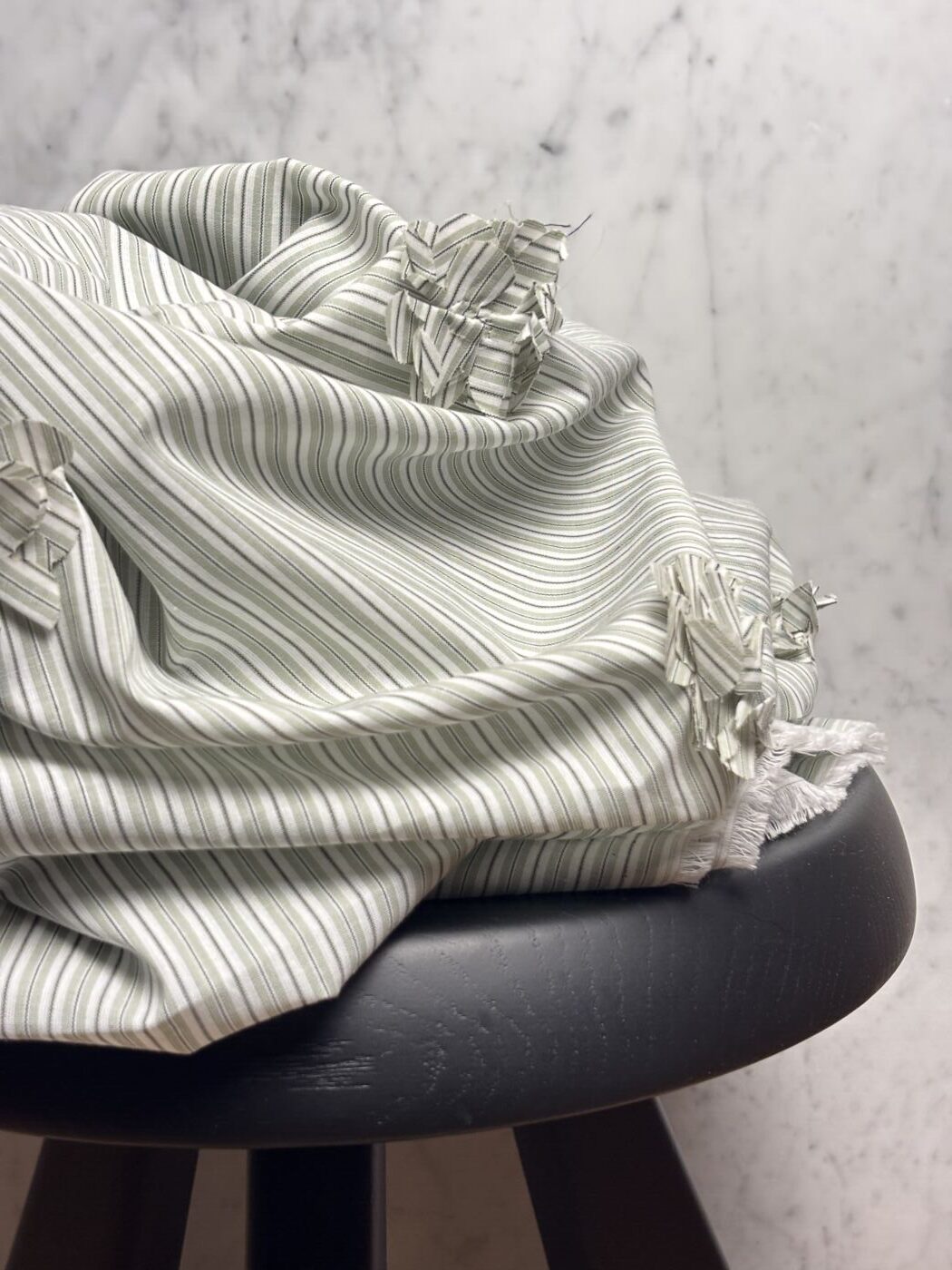 Tissu rayƩ popeline de coton white and green - Valentina