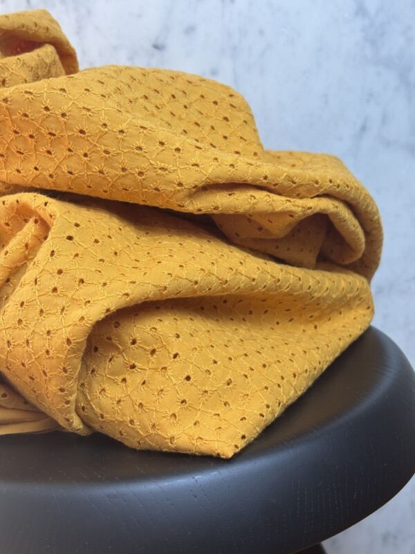 BOX COUPON 2 MÈTRES BRODERIE ANGLAISE - OCRE