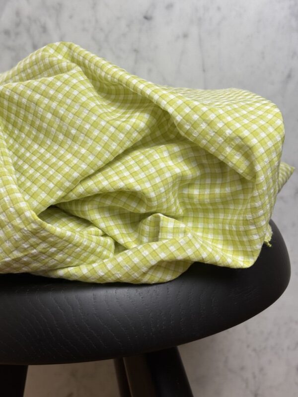Tissu coton petits carreaux vichy vert - Vika