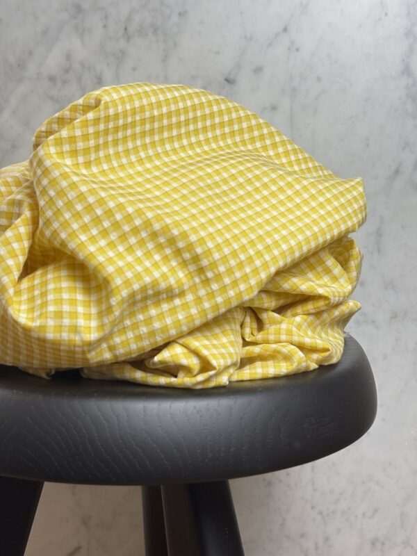 Tissu coton petits carreaux vichy jaune - Vika