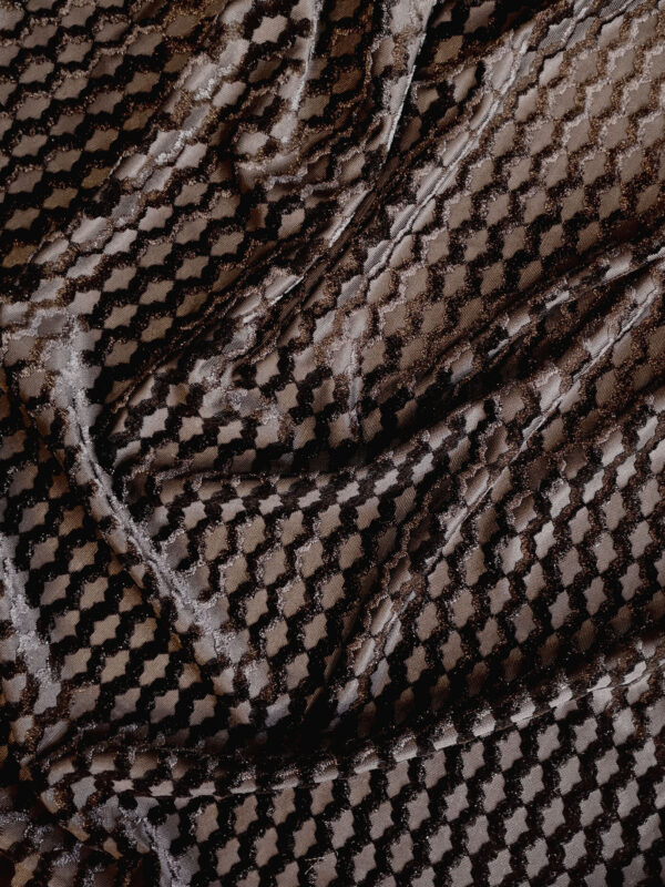 Tissu velours texturé motif graphique - Mouna