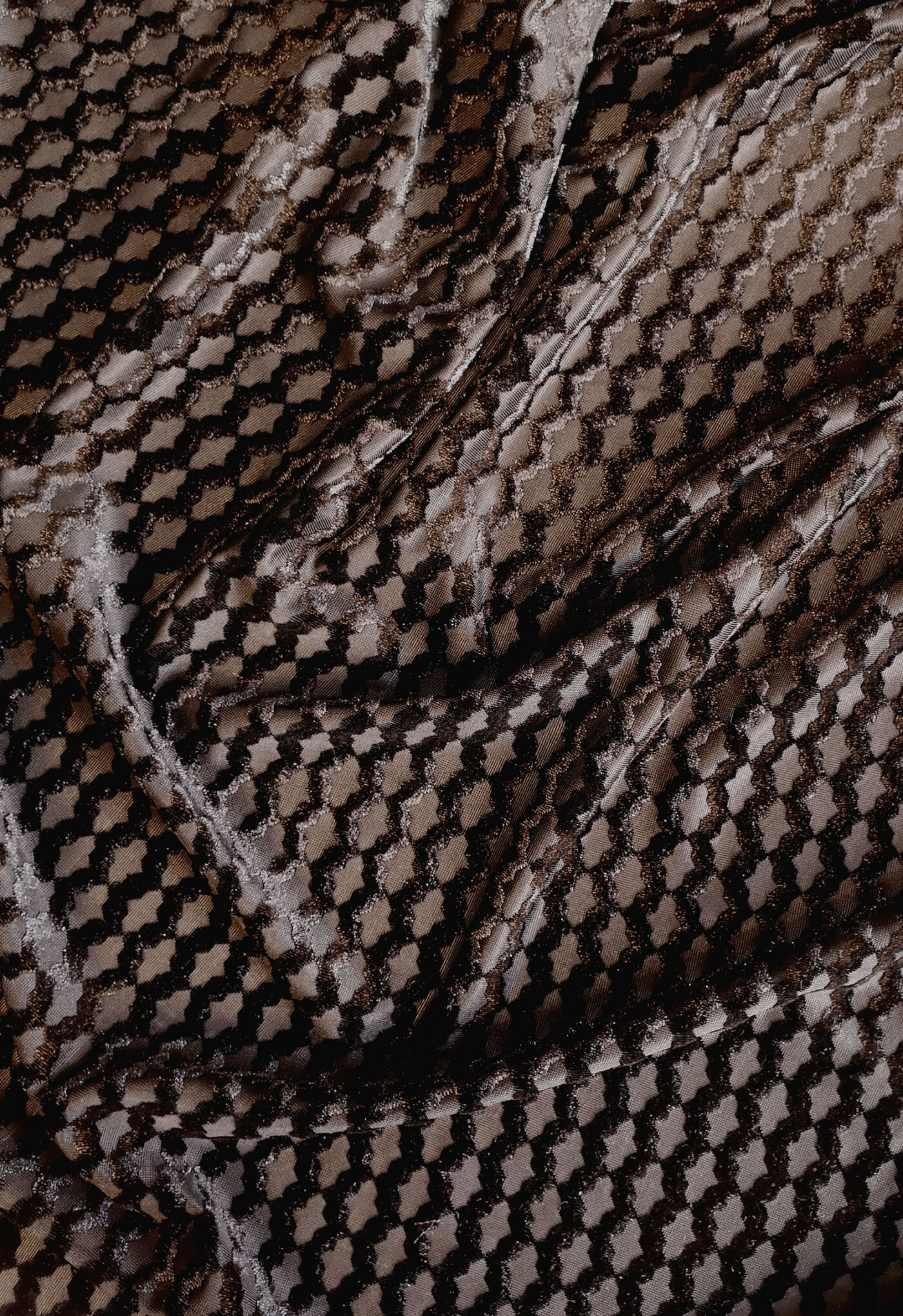 Tissu velours texturé motif graphique - Mouna