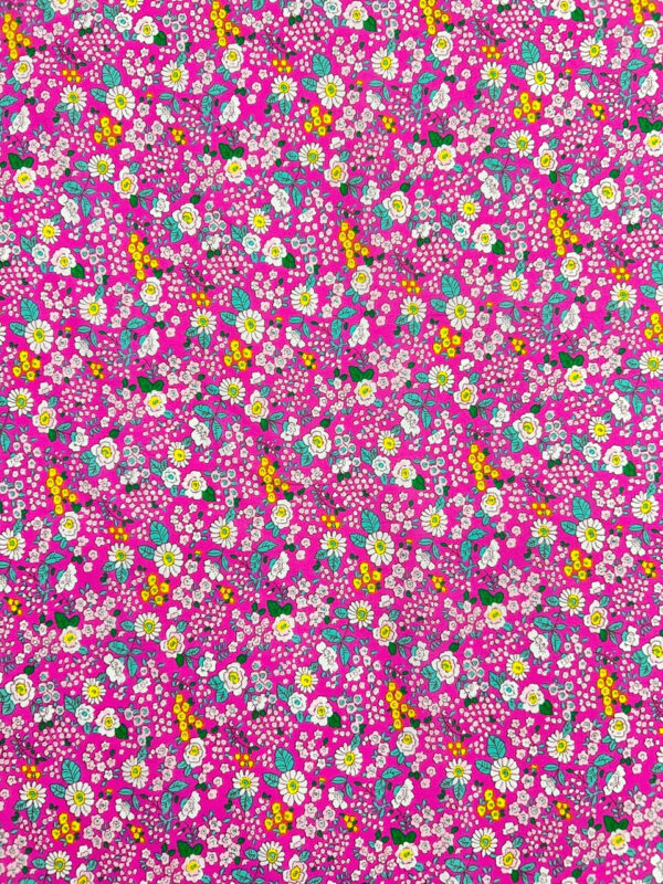 Tissu popeline de coton imprimé fleuri - Rosalia